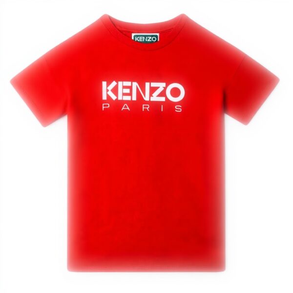 Vestito bambina KENZO cotone rosso maniche corte