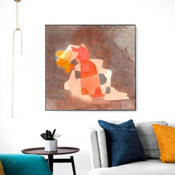 Kenzo Okada Poster su Tela Rosso Arancione Decor Parete