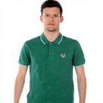 Kenzo Polo Uomo Tiger Verde Celeste Manica Corta