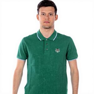 Kenzo Polo Uomo Tiger Verde Celeste Manica Corta