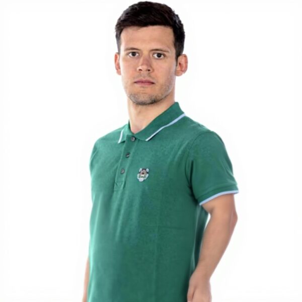 Kenzo Polo Uomo Tiger Verde Celeste Manica Corta