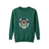 Kenzo Polo Uomo Tiger Verde Celeste Manica Corta