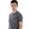 T-shirt Kenzo Uomo Grigio Scuro Tigre Tasca Mezza Manica