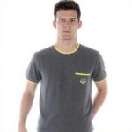 T-shirt Kenzo Uomo Grigio Scuro Tigre Tasca XXL