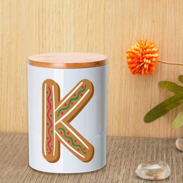 Vaso ceramica bambù Kenza Lettera Alfabeto Nome Natale-3