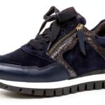 Gabor Sneaker Donna Pelle Stringate Larghezza Comoda Marine-0