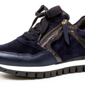 Gabor Sneaker Donna Pelle Stringate Larghezza Comoda Marine-0