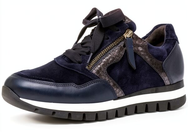 Gabor Sneaker Donna Pelle Stringate Larghezza Comoda Marine-0