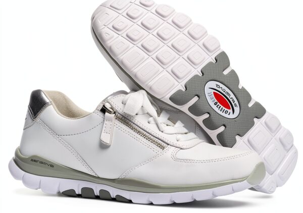 Sneaker Nike Bianco Argento Pelle Suola Leggera Scarpe-7