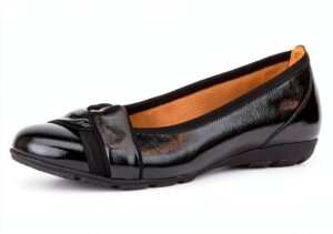Ballerine donna pelle nero comode slip on casual-0