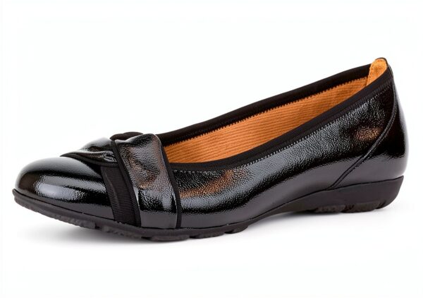Ballerine donna pelle nero comode slip on casual-0