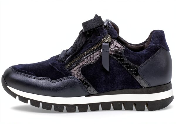 Gabor Sneaker Donna Pelle Stringate Larghezza Comoda Marine-1