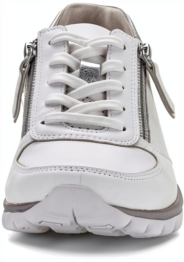 Sneaker Nike Bianco Argento Pelle Suola Leggera Scarpe-4