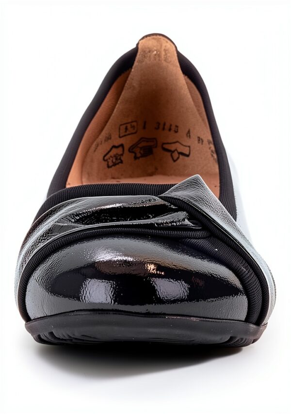 Ballerine donna pelle nero comode slip on casual-4