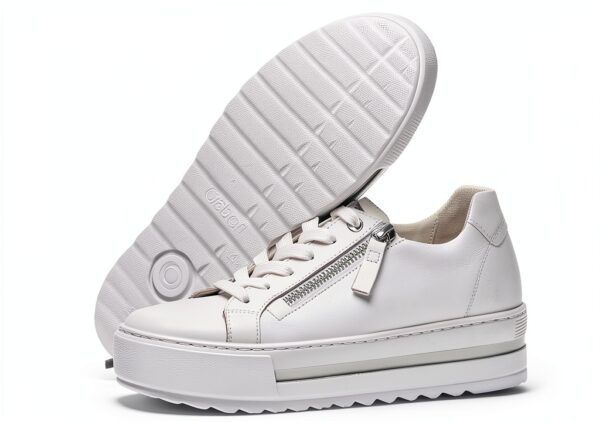 Gabor Sneaker Donna Bianco Pelle Ruvida Tacco Basso-6