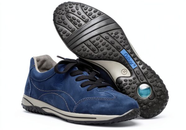 Gabor Sneaker Donna Pelle Nabuk Blu Dark Blue Tacco Piatto-7