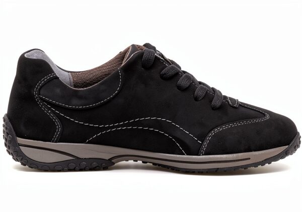 Gabor Sneaker Donna Pelle Nabuk Blu Nero Tacco Piatto-4