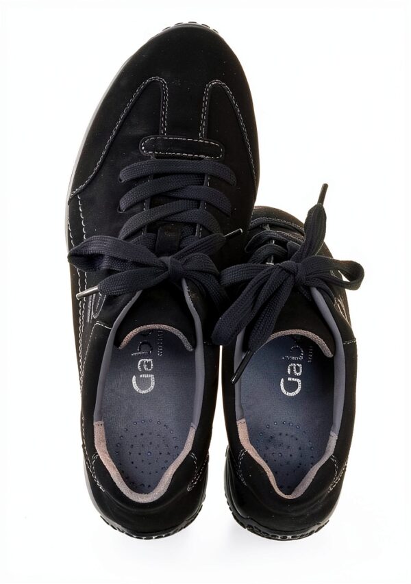 Gabor Sneaker Donna Pelle Nabuk Blu Nero Tacco Piatto-9