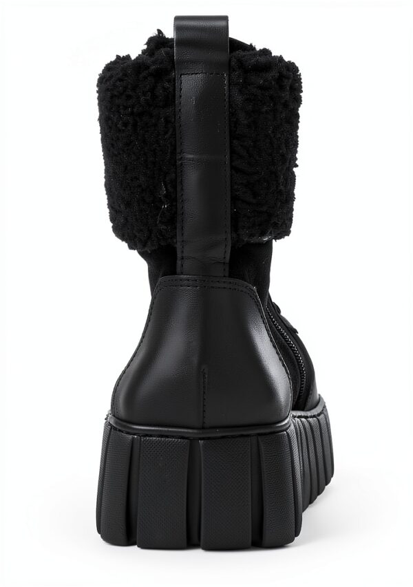 Stivaletti Gabor pelle grezza donna lacci cerniera nero-2