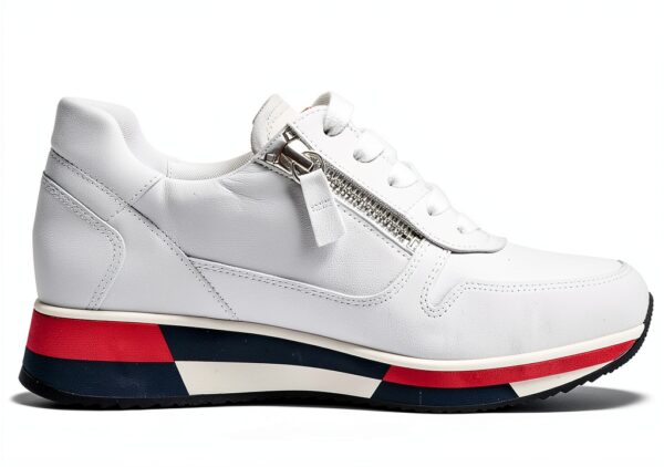 Gabor Sneaker Donna Bianco Marine Pelle Comoda Cerniera-3