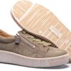 Gabor Sneaker Donna Pelle Grigio Lino Cannella Verde-5