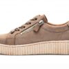Gabor Sneaker Donna Grigio Lino Pelle Casual Tacco Piatto-1