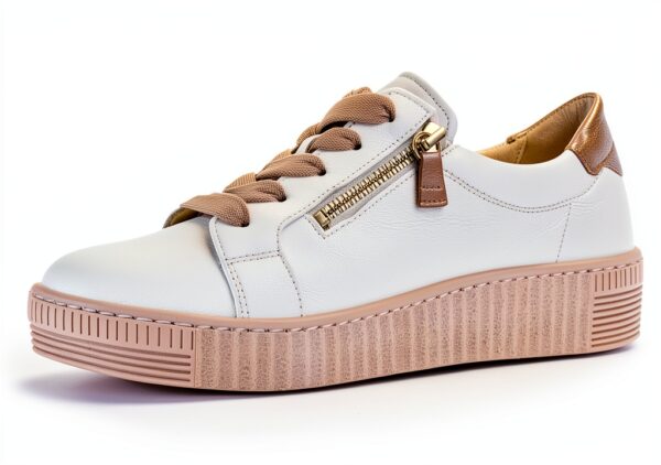 Gabor Sneaker Donna Grigio Lino Bianco Rosa Rouge Casual-0
