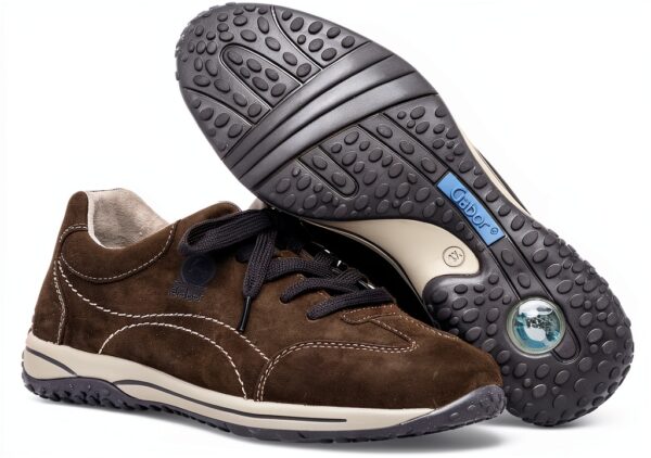 Gabor Sneaker Donna Pelle Nabuk Blu Nero Tacco Piatto-8
