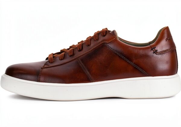Sneaker Uomo Pelle Cognac Scarpe Basse Casual Comode-1