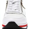 Gabor Sneaker Donna Bianco Marine Pelle Comoda Cerniera-4