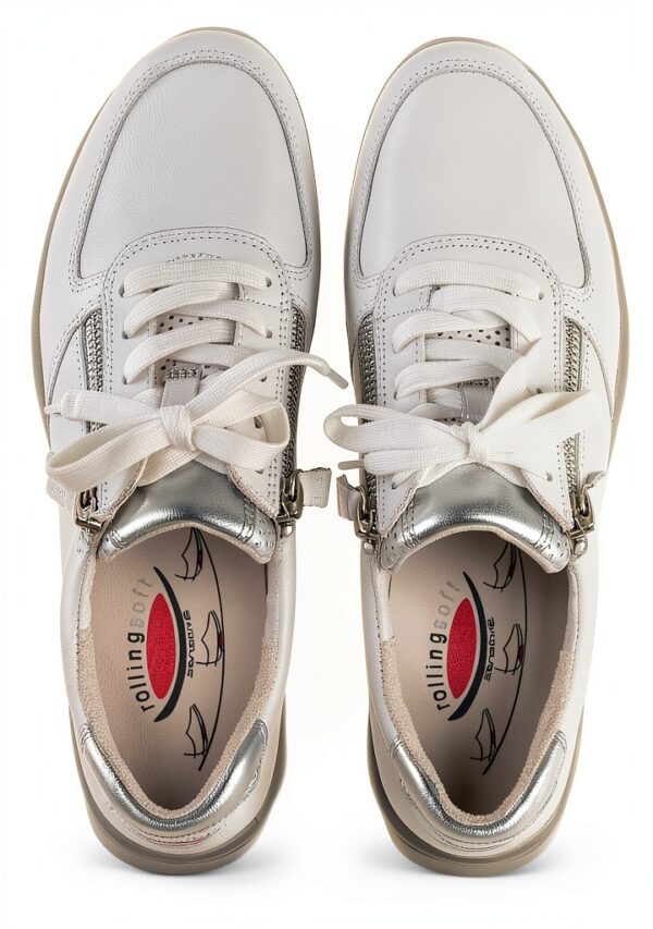 Sneaker Nike Bianco Argento Pelle Suola Leggera Scarpe-8