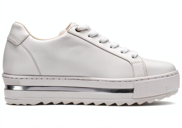Gabor Sneaker Donna Bianco Pelle Ruvida Tacco Basso-3
