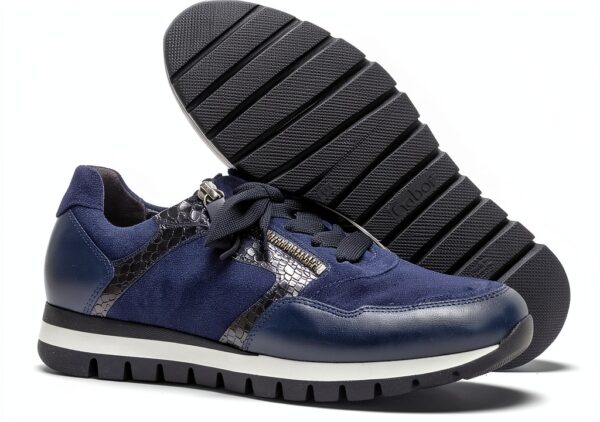 Gabor Sneaker Donna Pelle Stringate Larghezza Comoda Marine-5