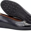 Shoes Scarpe col tacco pelle zeppa donna Nero Blu-7