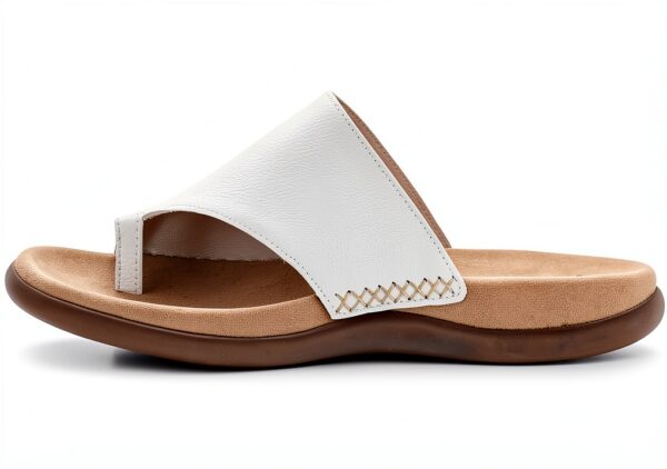 Zoccoli Gabor pelle donna bianco nero tacco piatto-1