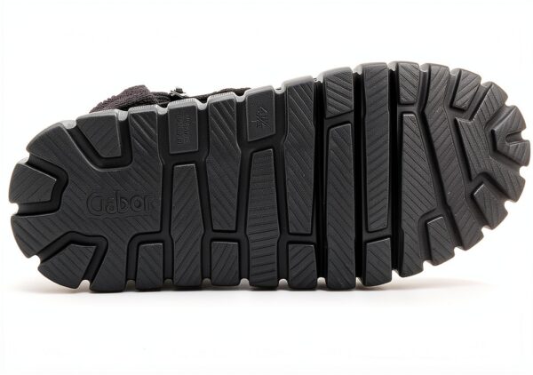 Stivaletti Gabor pelle grezza donna lacci cerniera nero-6