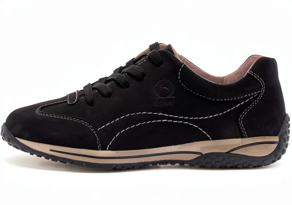 Gabor Sneaker Donna Pelle Nabuk Blu Nero Tacco Piatto-1