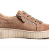 Gabor Sneaker Donna Grigio Lino Pelle Casual Tacco Piatto-3