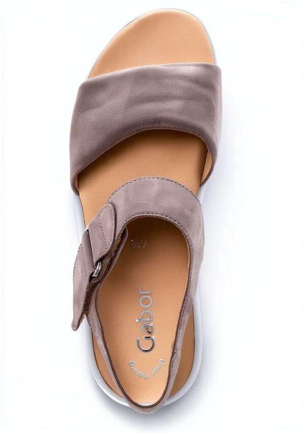 Gabor Sandali Donna Pelle Grigio Comodi Tacco Piatto-5