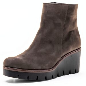 Gabor Stivaletti Donna Pelle Grezza Zeppa 7 cm Grigio Pepper-0