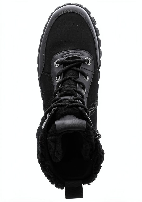 Stivaletti Gabor pelle grezza donna lacci cerniera nero-5