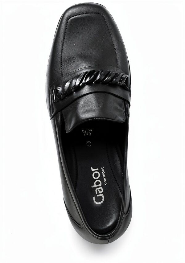 Gabor Comfort Mocassini Donna Pelle Nero Tacco Blocco-5