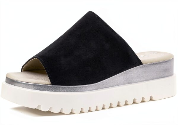 Gabor Jollys Sandali Donna Zeppa Pelle Blu River Bianco