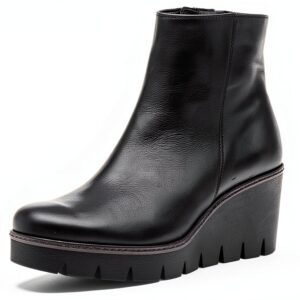 Stivaletti Gabor pelle zeppa donna stivali invernali neri-0