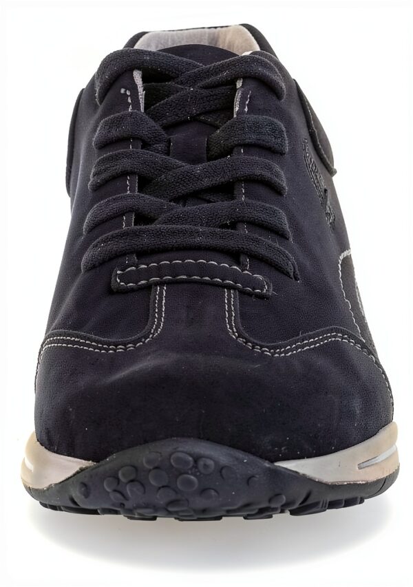 Gabor Sneaker Donna Pelle Nabuk Blu Nero Tacco Piatto-5
