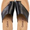 Zoccoli Gabor pelle donna nero bianco tacco piatto-6
