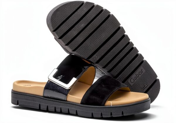 Zoccoli Vernice Pelle Nero Coniglio Uomo Donna Casual-7