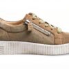 Gabor Sneaker Donna Pelle Grigio Lino Cannella Verde-3