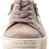 Gabor Sneaker Donna Grigio Lino Pelle Casual Tacco Piatto-4
