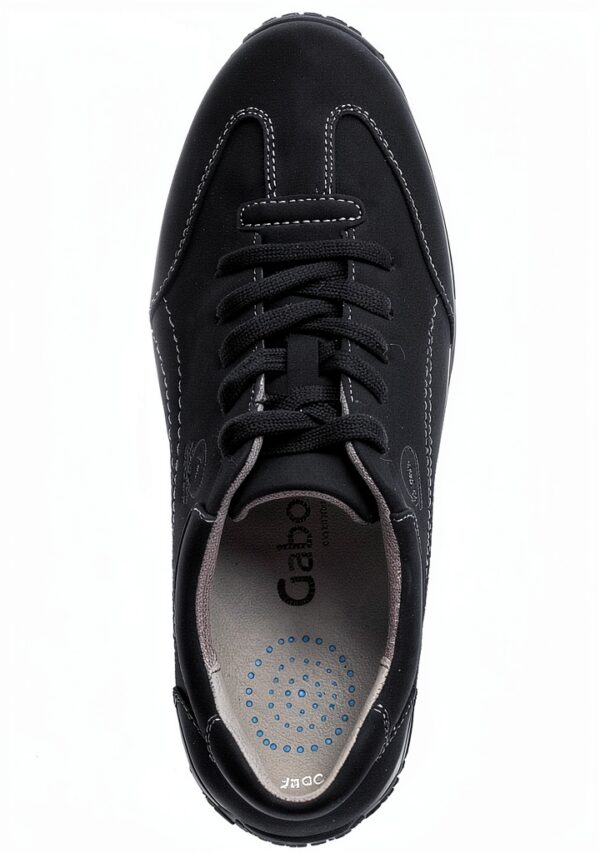 Gabor Sneaker Donna Pelle Nabuk Blu Nero Tacco Piatto-6
